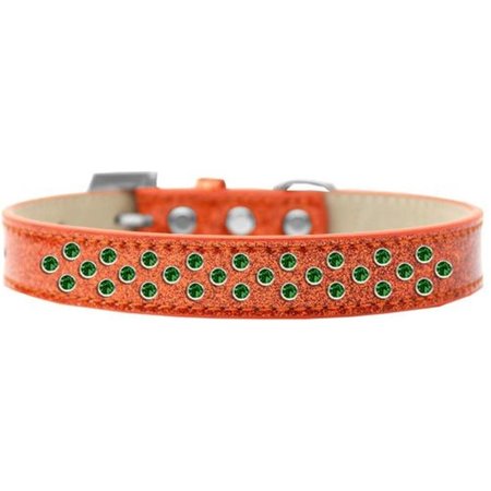 UNCONDITIONAL LOVE Sprinkles Ice Cream Emerald Green Crystals Dog CollarOrange Size 14 UN756625